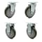Service Caster 5 Inch Gray Polyurethane Wheel Swivel Top Plate Caster Set with 2 Rigid SCC SCC-20S514-PPUB-2-R514-2 - alternate 1